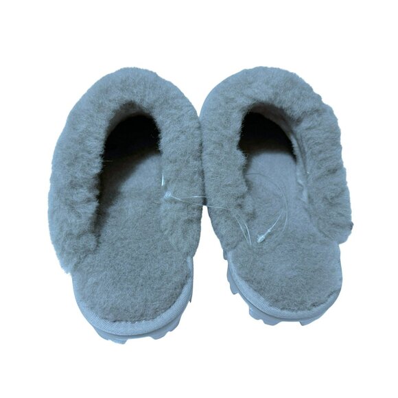 Womens Suede and Sherpa Slippers Sz 9 Gray Slip-On Indoor/Outdoor Members Mark - Picture 4 of 6